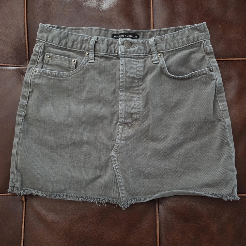 Modern American Green Denim Skirt Size 28 Waist* - Picture 2 of 6